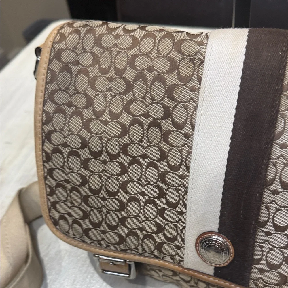 Coach Voyager Small C  Messenger/Crossbody Bag in Brown and Tan